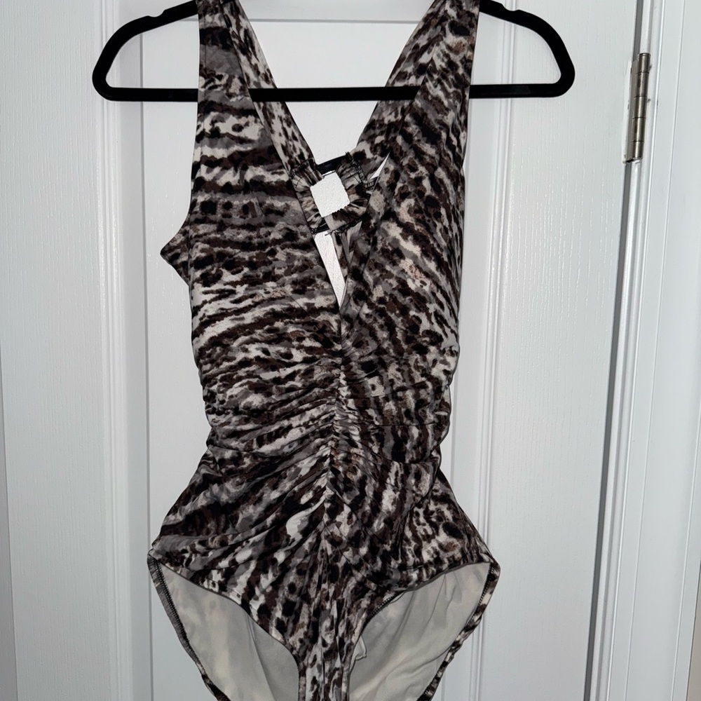 Magicsuit Brown and Cream Swimsuit SZ 14